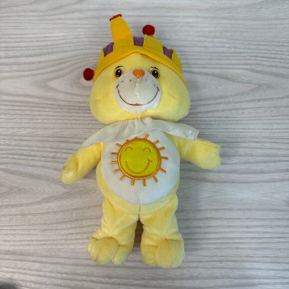 Care Bears King Funshine Bear Lot of 2 Plush Toys Stuffed Animals Retro Yellow - Picture 2 of 12